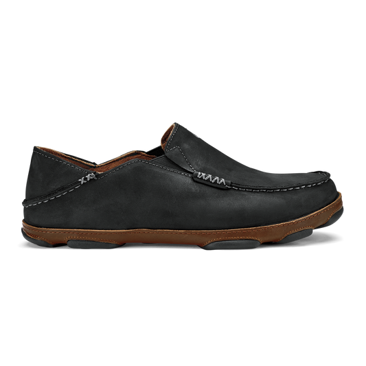 Moloā Men's Leather Slip On Shoes - Black / Toffee