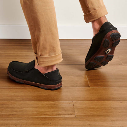 Moloā Men's Leather Slip On Shoes - Black / Toffee