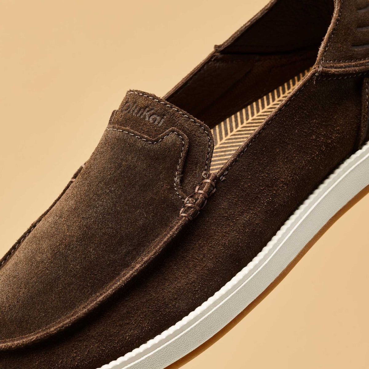 Kākaha Nia Men‘s Suede Slip-On Shoes - Dark Wood