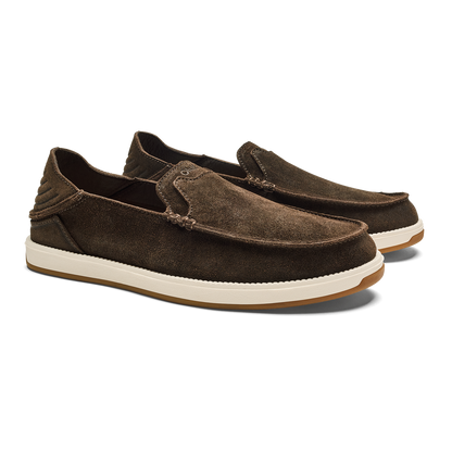 Kākaha Nia Men‘s Suede Slip-On Shoes - Dark Wood