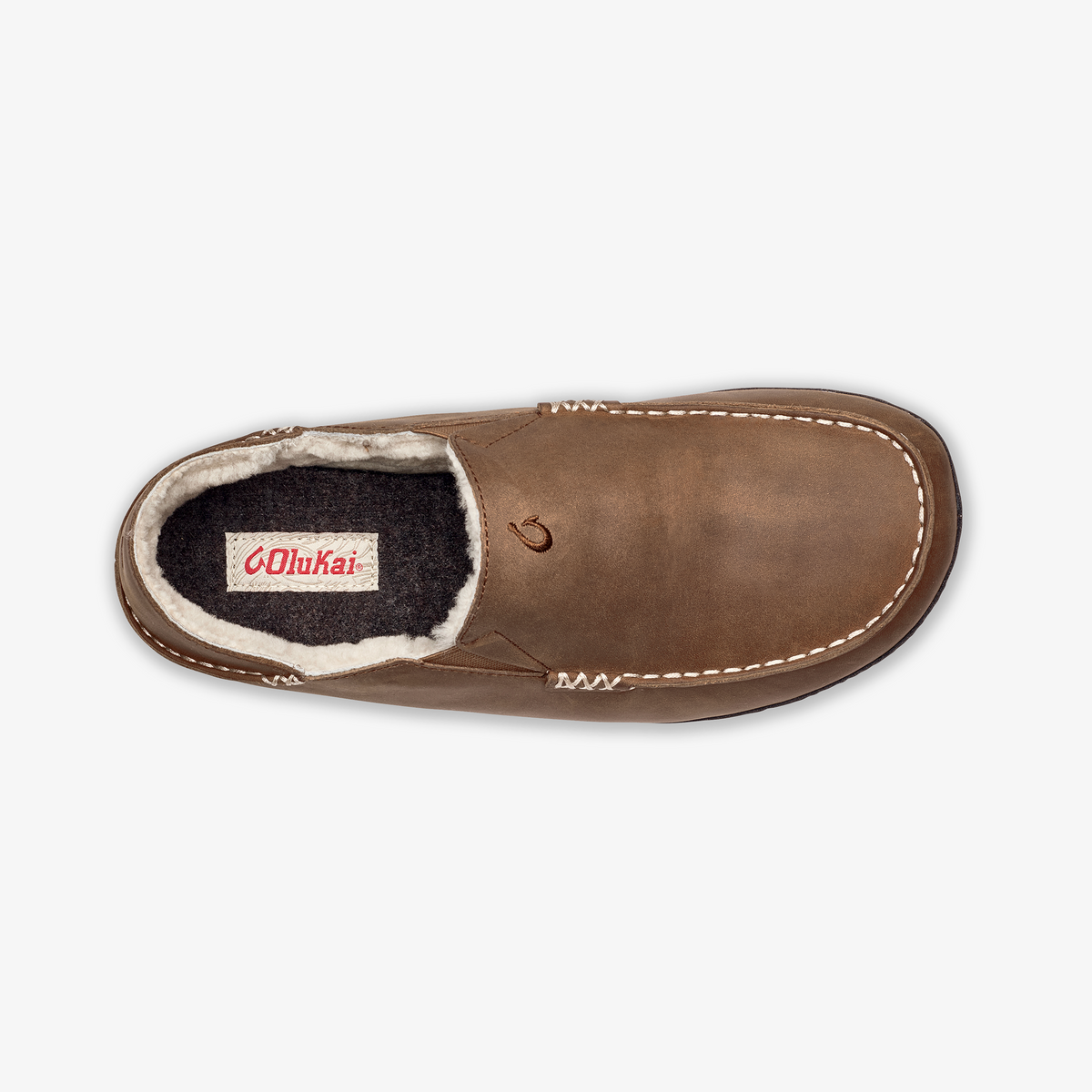 Moloā Men's Leather Slippers - Toffee / Dark Wood