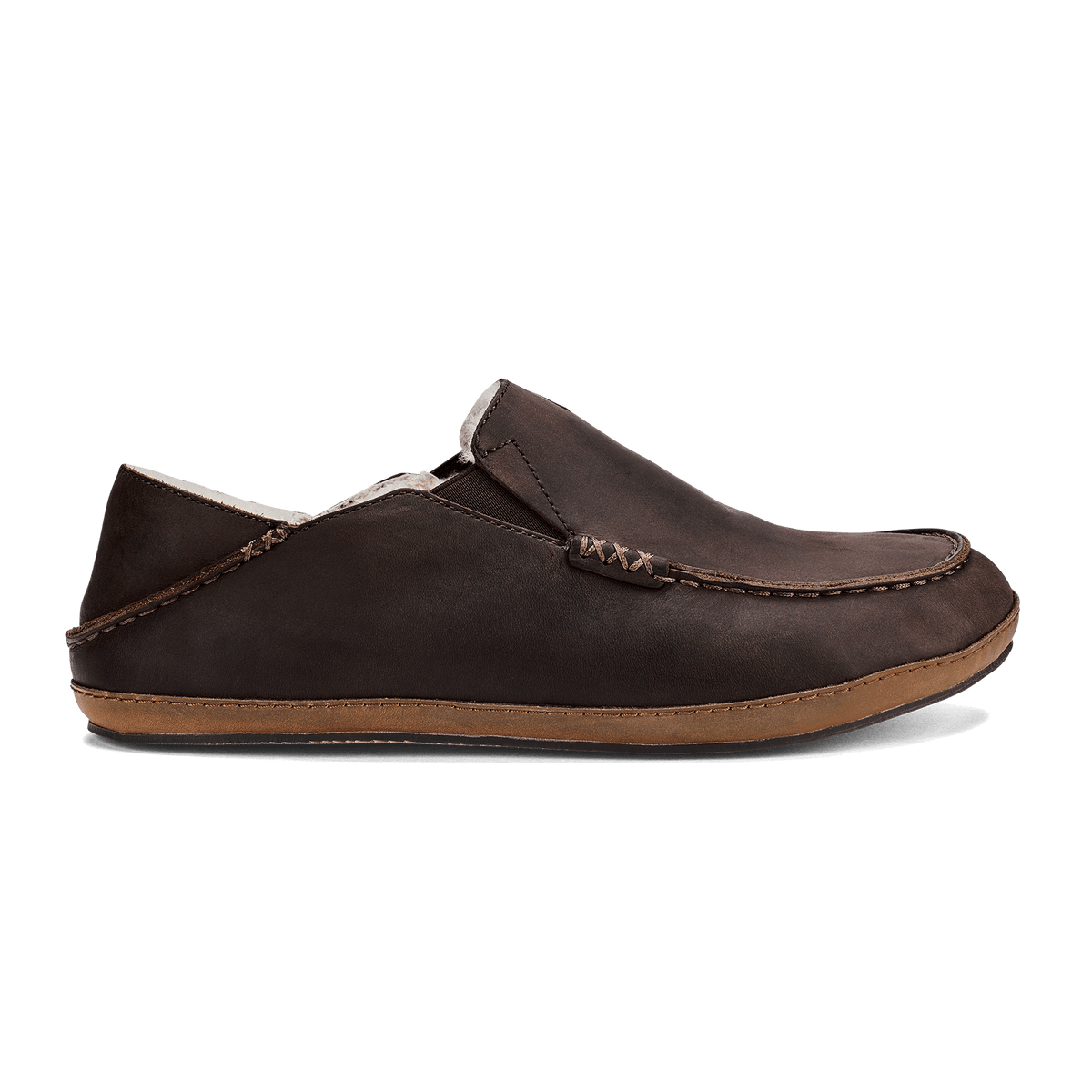 Moloā Men's Nubuck Leather Slippers - Dark Wood
