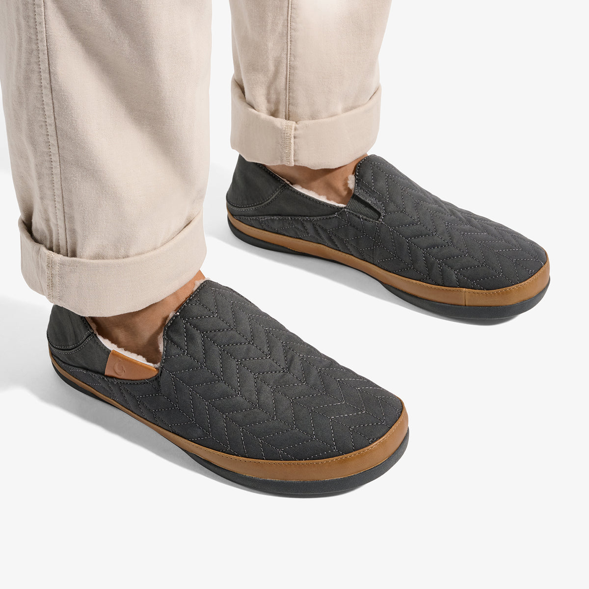 Hanohano Men’s Waxed Canvas Slippers - Dark Shadow