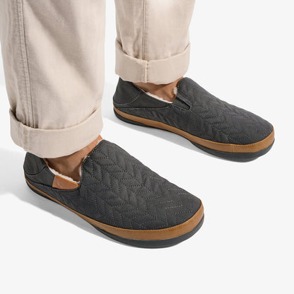 Hanohano Men’s Waxed Canvas Slippers - Dark Shadow