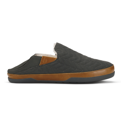 Hanohano Men’s Waxed Canvas Slippers - Dark Shadow