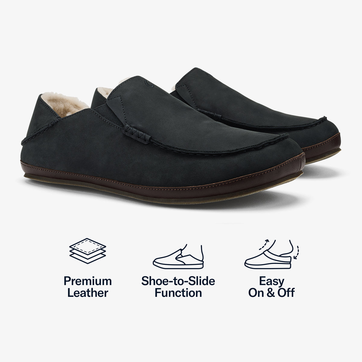 Moloā Slipper - Black / Dk Java