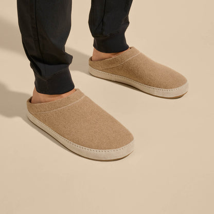 Hāmani Hulu Men’s Wool Mule Slippers - Oatmeal