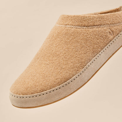 Hāmani Hulu Men’s Wool Mule Slippers - Oatmeal