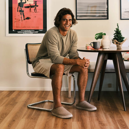 Hāmani Hulu Men’s Wool Mule Slippers - Oatmeal