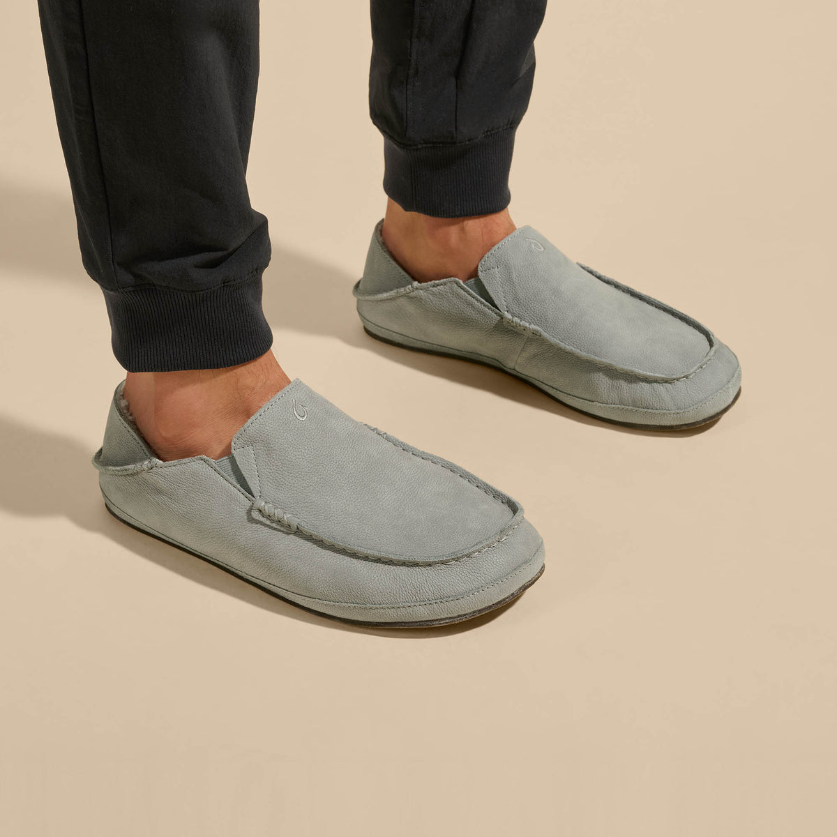 Moloā Men's Leather Slippers - Kona Coffee