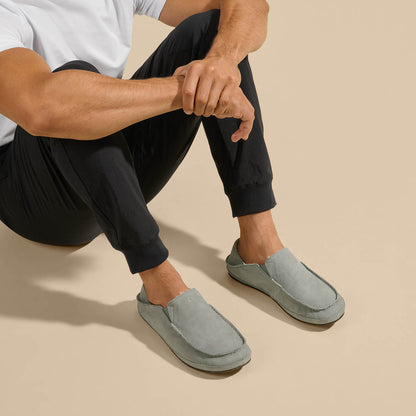 Moloā Men's Leather Slippers - Kona Coffee