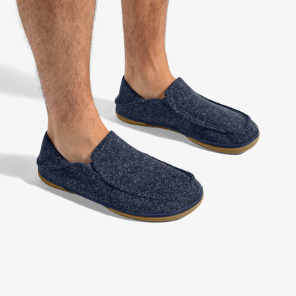 Moloā Hulu Men’s Wool Slippers - Trench Blue