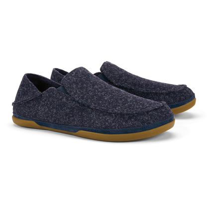 Moloā Hulu Men’s Wool Slippers - Trench Blue