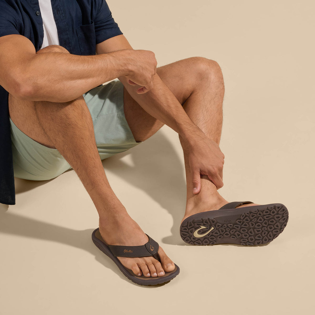 ‘Ohana Men's Beach Sandals - Dark Java / Ray