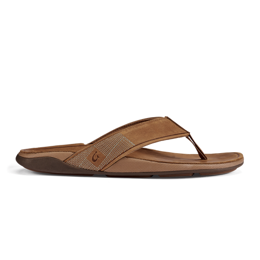 Tuahine Men's Waterproof Leather Beach Sandals - Toffee