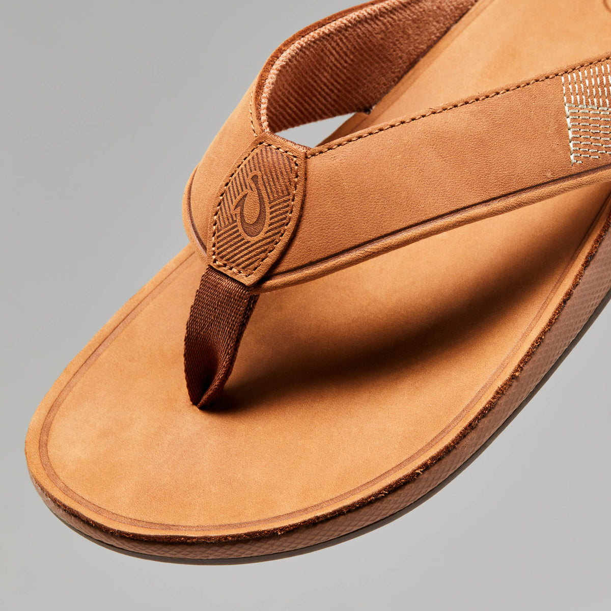 Tuahine Men's Waterproof Leather Beach Sandals - Toffee
