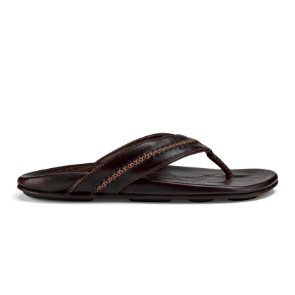 Mea Ola Men's Leather Beach Sandals - Dark Java
