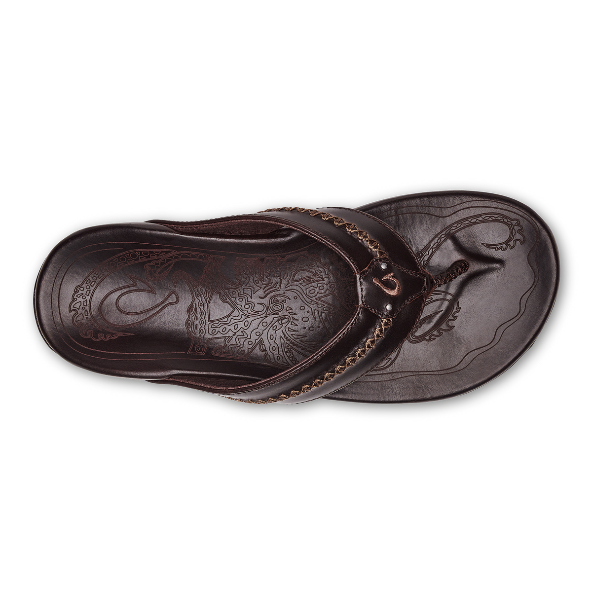 Mea Ola Men's Leather Beach Sandals - Dark Java