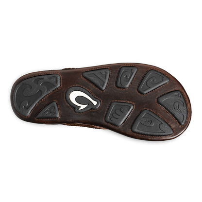 Mea Ola Men's Leather Beach Sandals - Dark Java