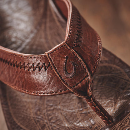 Hiapo - Rum / Dark Wood Men’s Leather Beach Sandals