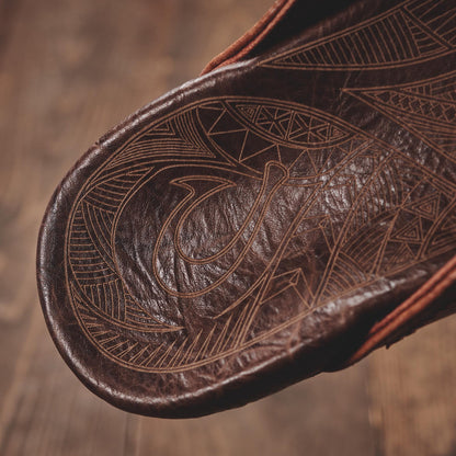 Hiapo - Rum / Dark Wood Men’s Leather Beach Sandals