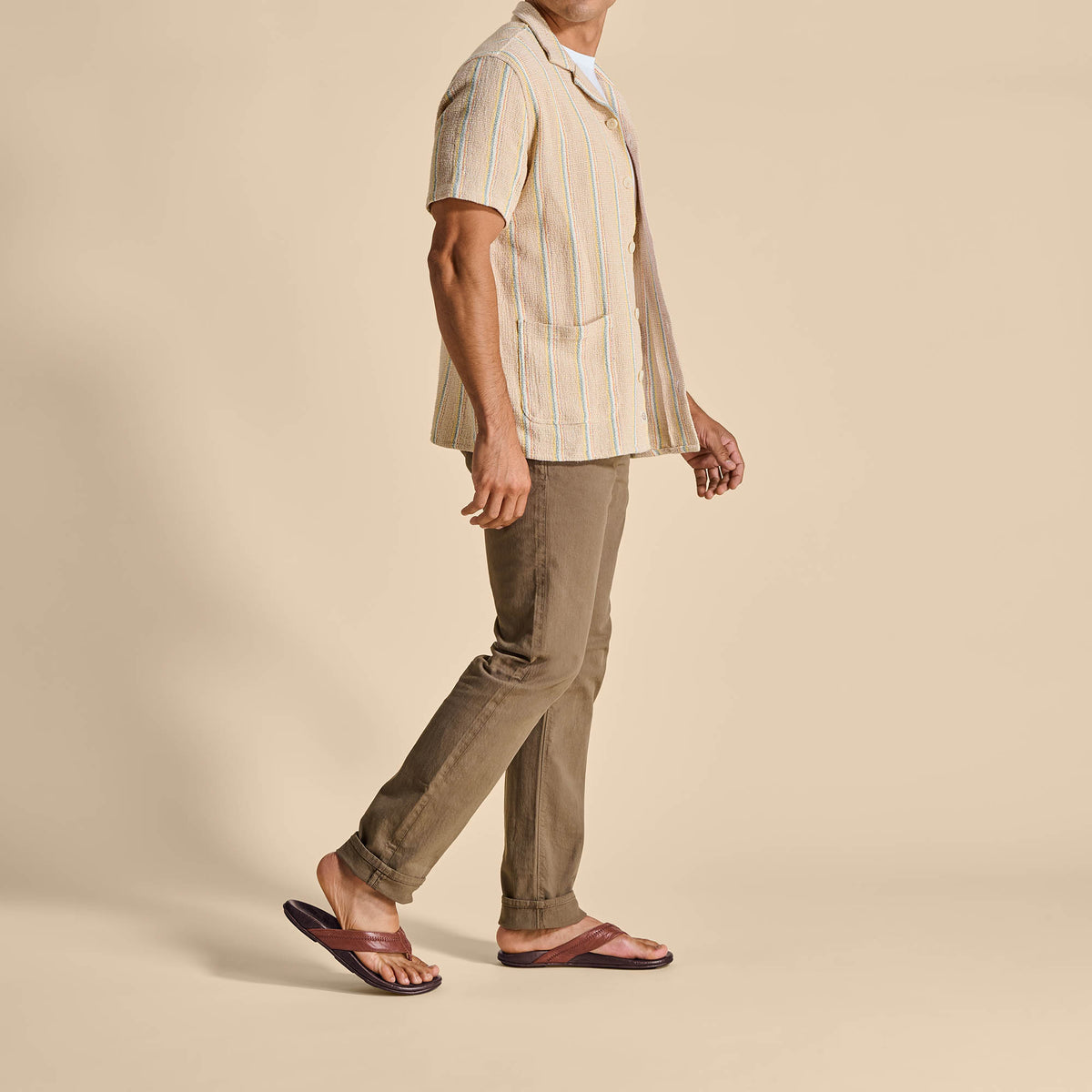 Hiapo - Rum / Dark Wood Men’s Leather Beach Sandals