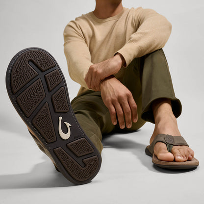 Tuahine Men's Waterproof Leather Beach Sandals - Hunter
