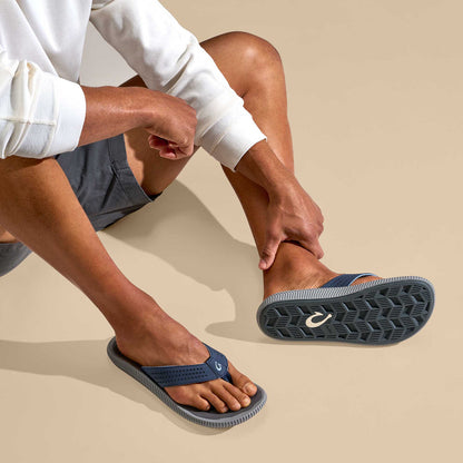 Ulele Men's Beach Sandals - Blue Depth / Charcoal