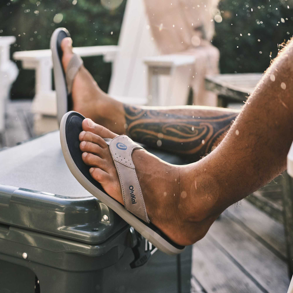 Pili Men’s Waterproof Leather Sandals - Ash / Mood Indigo