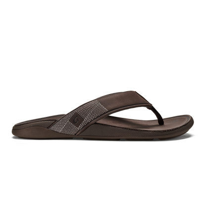 Tuahine Men's Waterproof Leather Beach Sandals - Dark Wood