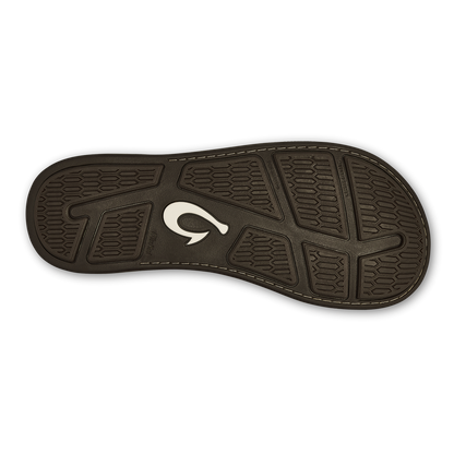 Tuahine Men's Waterproof Leather Beach Sandals - Dark Wood