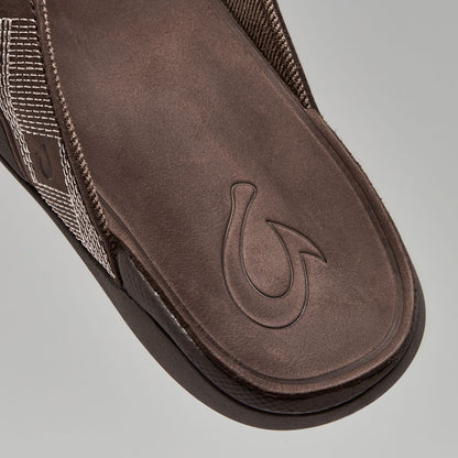 Tuahine Men's Waterproof Leather Beach Sandals - Dark Wood