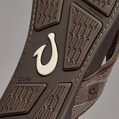 Tuahine Men's Waterproof Leather Beach Sandals - Dark Wood