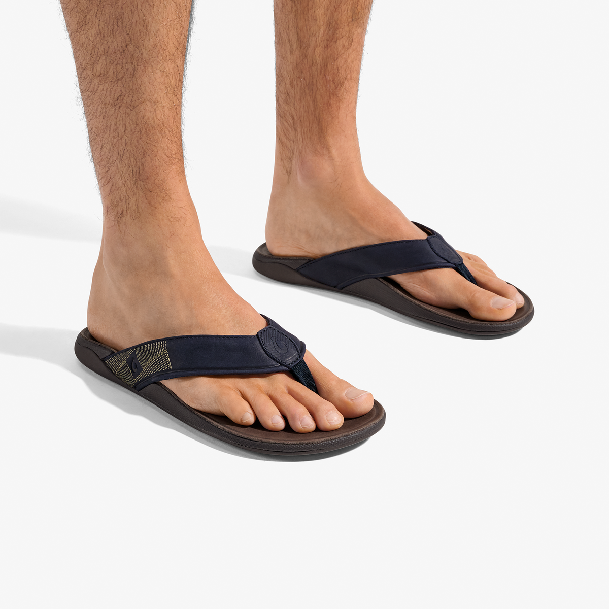 Tuahine Men's Waterproof Leather Beach Sandals - Trench Blue