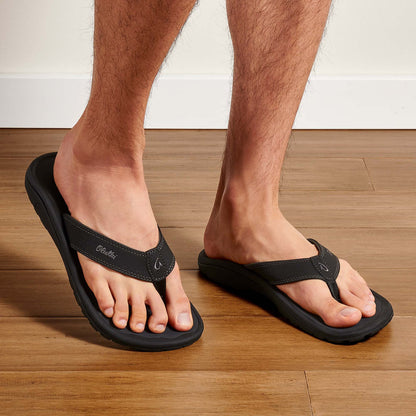 OluKai ‘Ohana - Black / Dark Shadow | Men's Beach Sandals