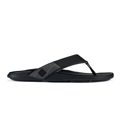 Tuahine Men's Waterproof Leather Beach Sandals - Black