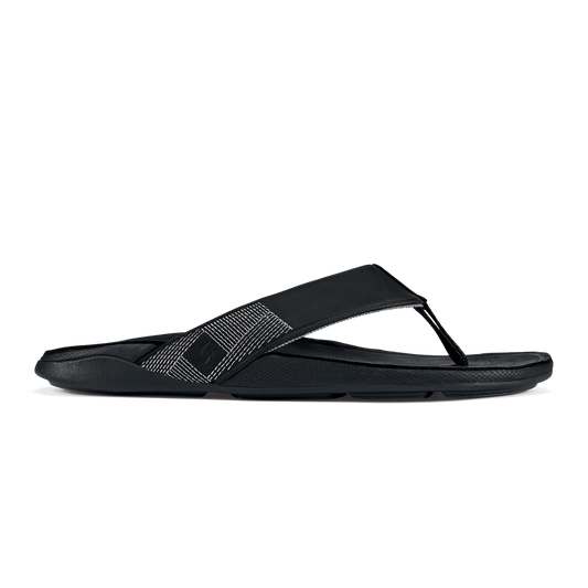 Tuahine Men's Waterproof Leather Beach Sandals - Black