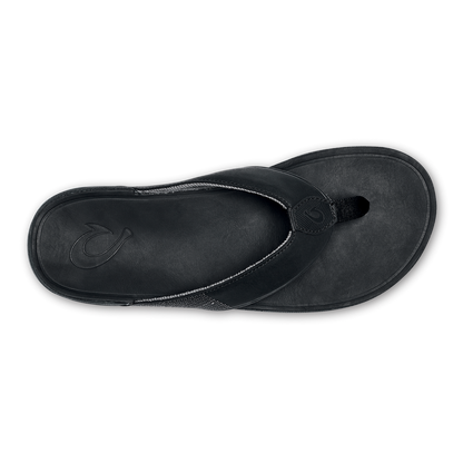 Tuahine Men's Waterproof Leather Beach Sandals - Black