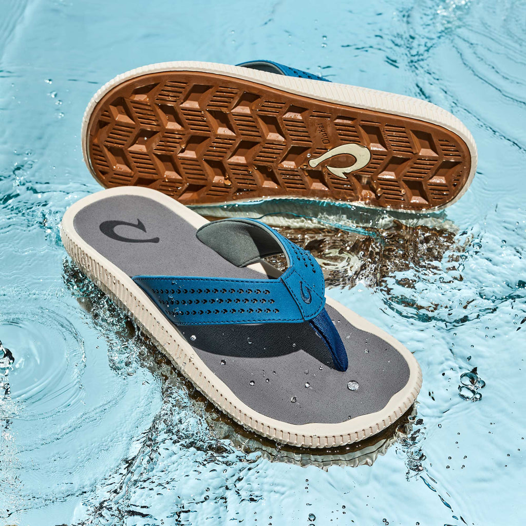 Ulele Men's Beach Sandals - Slate Blue / Charcoal