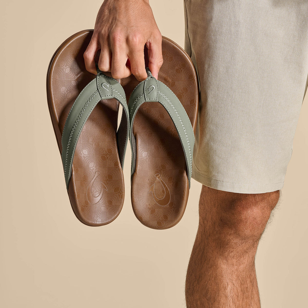 Hiapo - Odyssey Grey / Sahara Men’s Leather Beach Sandals