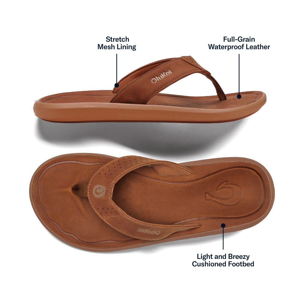 Pili Men’s Waterproof Leather Sandals - Fox