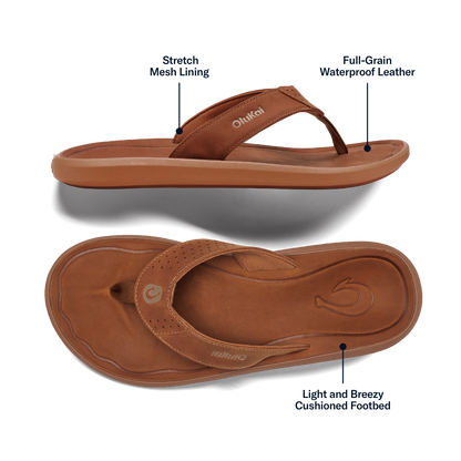 Pili Men’s Waterproof Leather Sandals - Fox