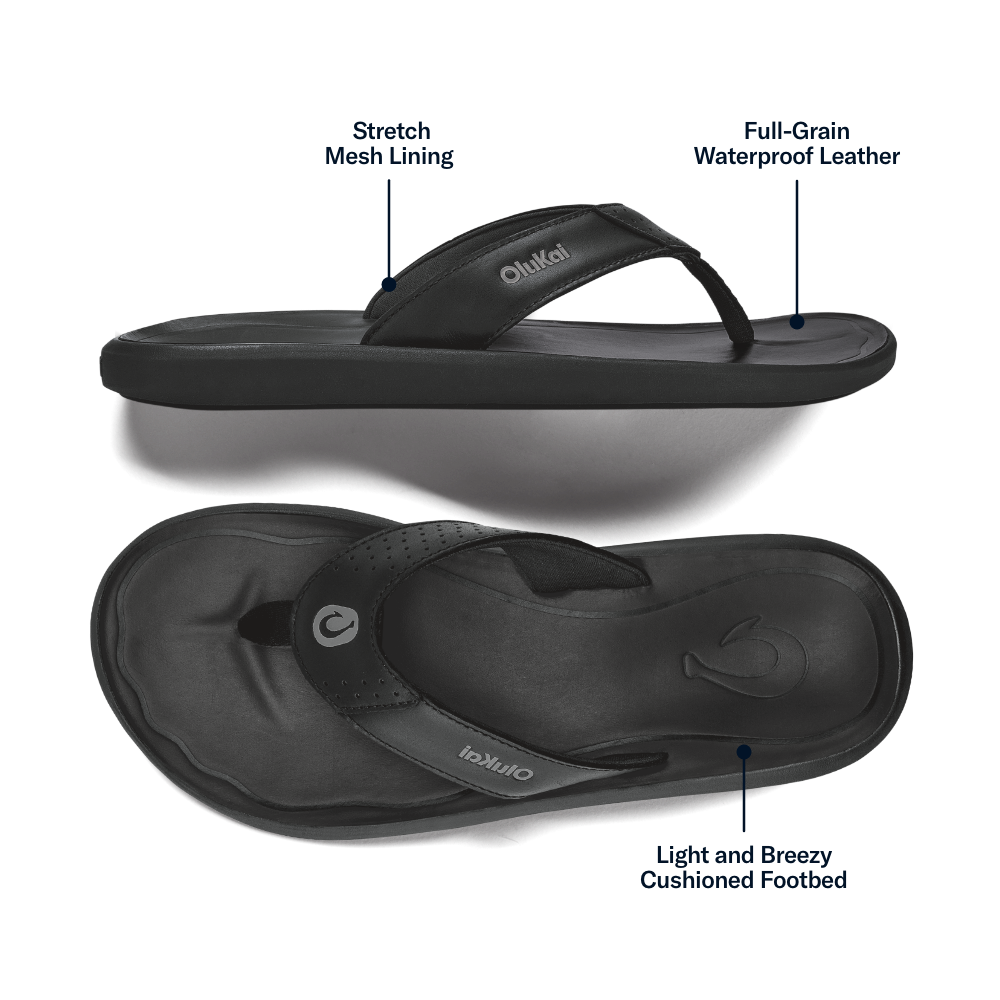 Pili Men’s Waterproof Leather Sandals - Lava Rock
