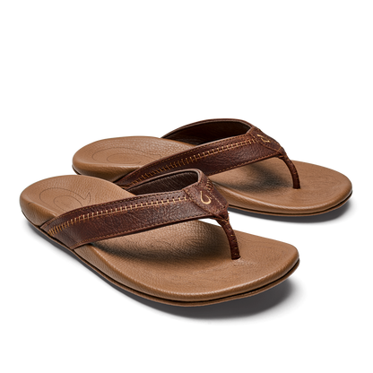 Hiapo -Dark Java / Toffee Men’s Leather Beach Sandals