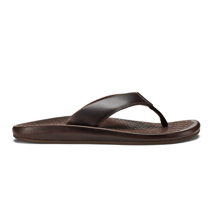 ‘Ilikai Men‘s Leather Beach Sandals - Dark Wood