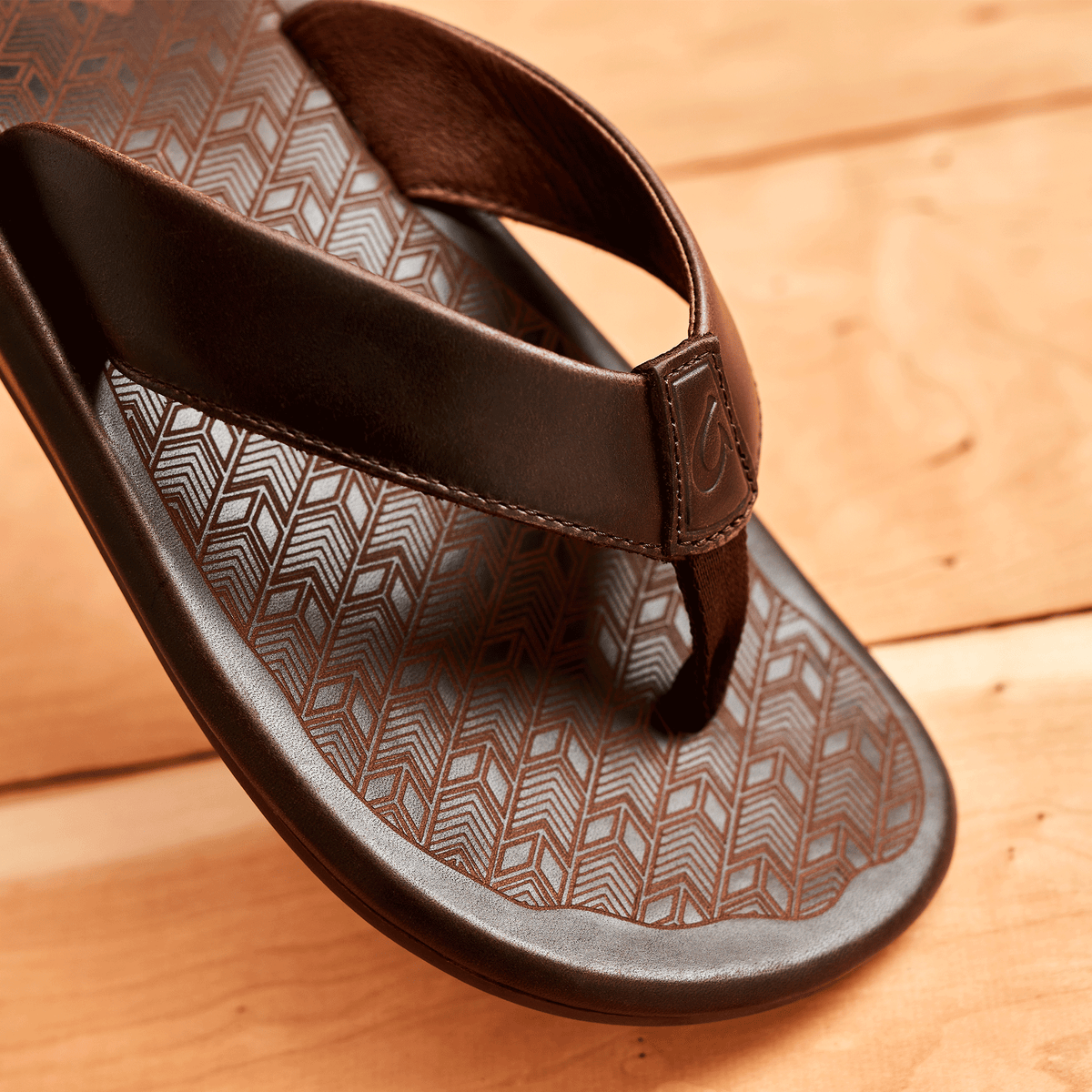 ‘Ilikai Men‘s Leather Beach Sandals - Dark Wood