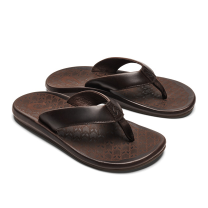 ‘Ilikai Men‘s Leather Beach Sandals - Dark Wood