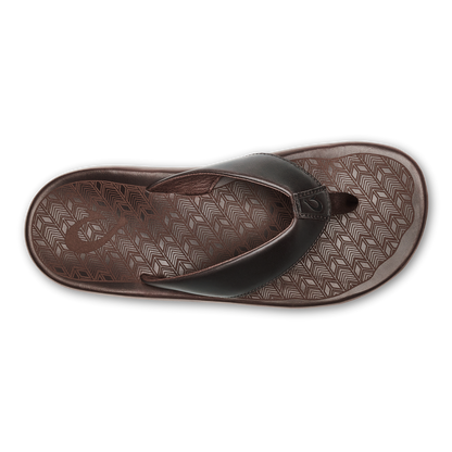 ‘Ilikai Men‘s Leather Beach Sandals - Dark Wood