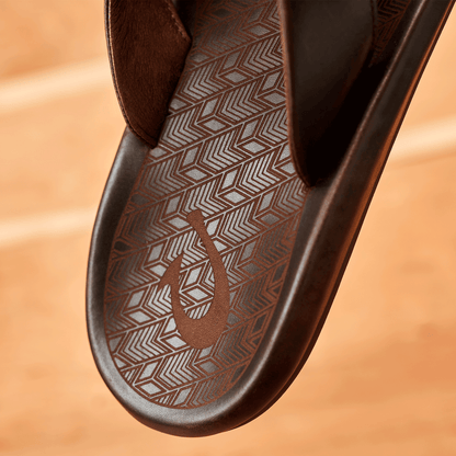 ‘Ilikai Men‘s Leather Beach Sandals - Dark Wood