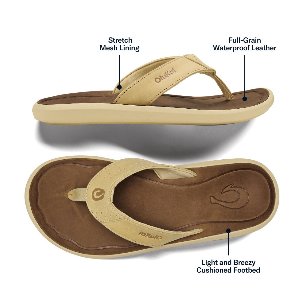 Pili Men’s Waterproof Leather Sandals - Toasted Coconut / Tan
